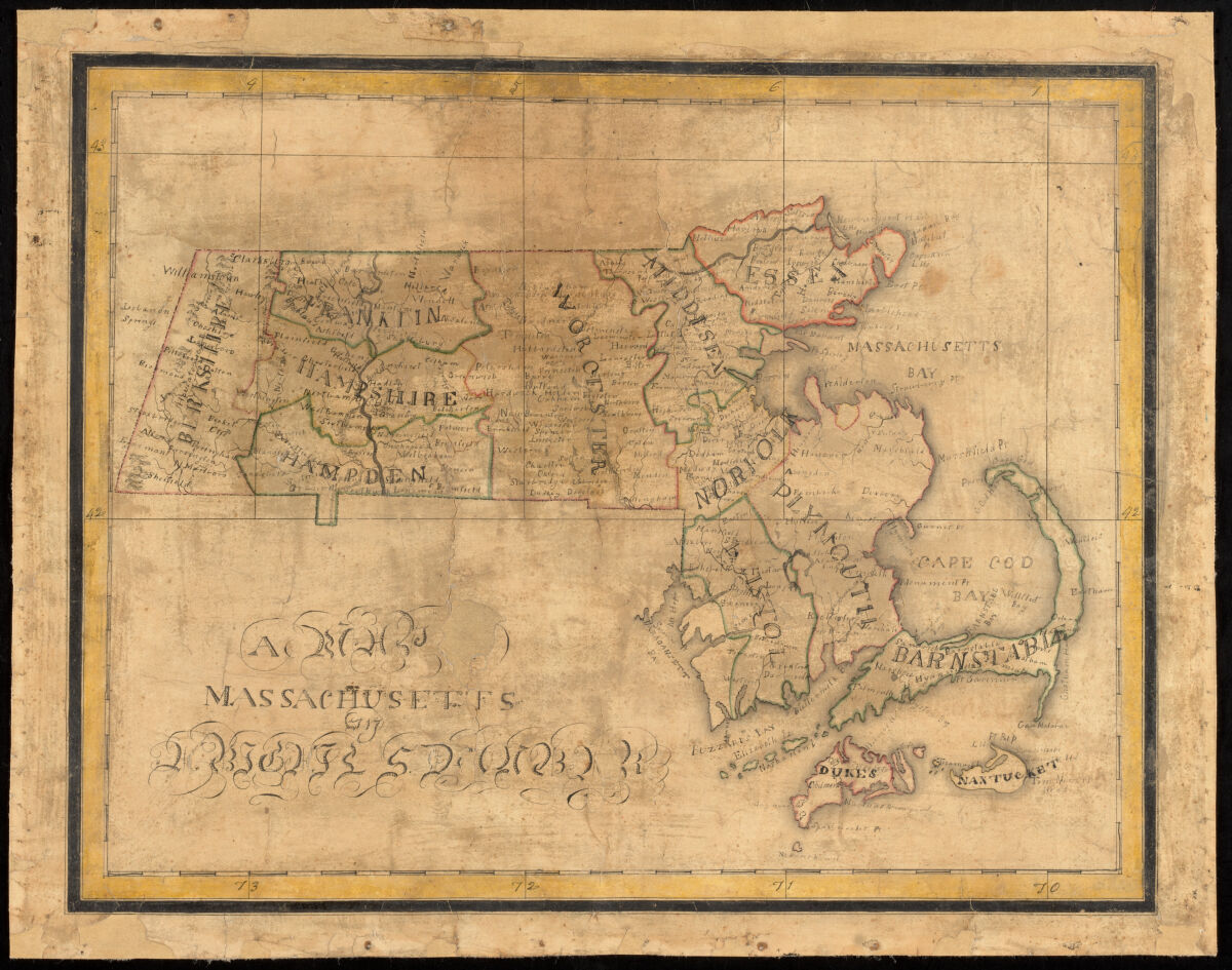 *[A Map of Massachusetts](https://collections.leventhalmap.org/search/commonwealth:0r96fn97j)* by Abigail Dunbar, ca. 1800-1820*