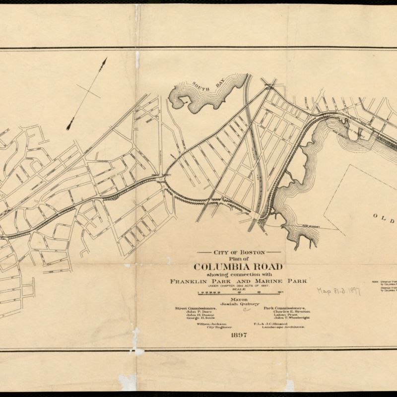 Image of City of Boston Plan of Columbia Road, Showing Connection with Franklin Park and Marine Park