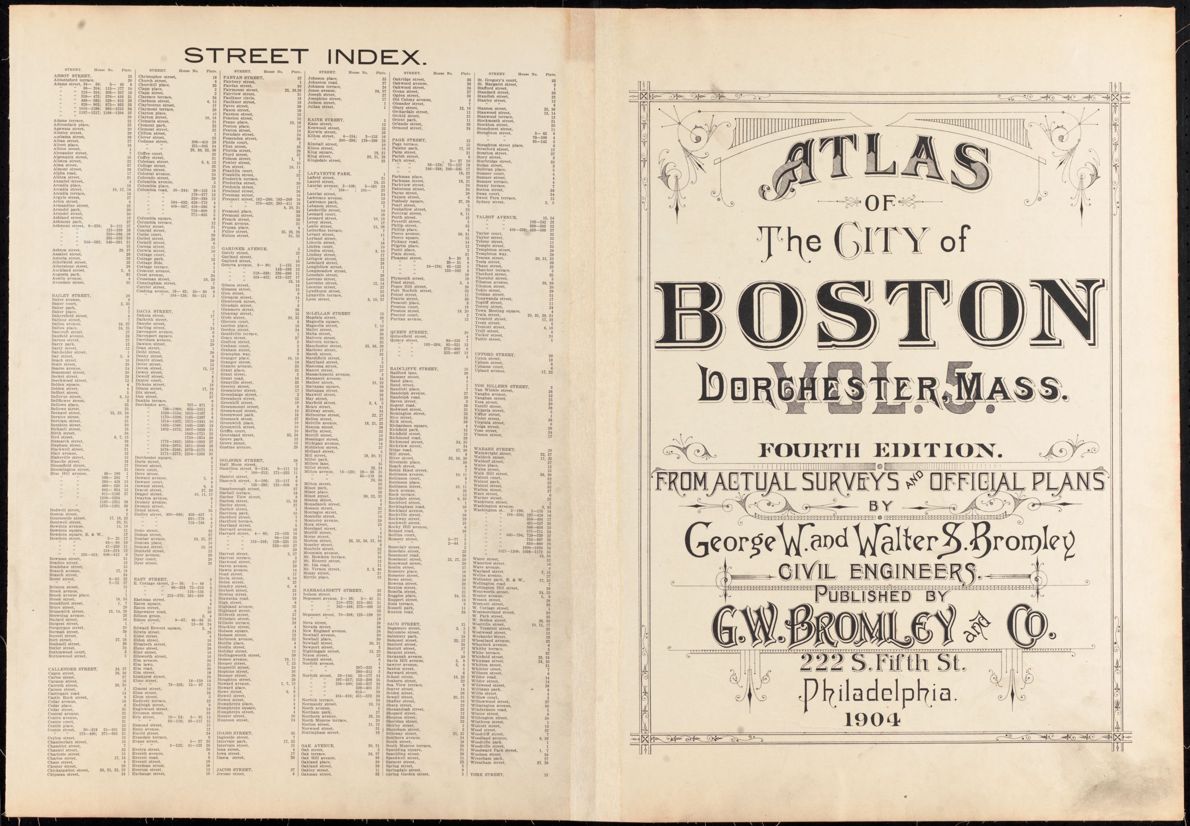 Atlas of the city of Boston : Dorchester, Mass., vol. 5