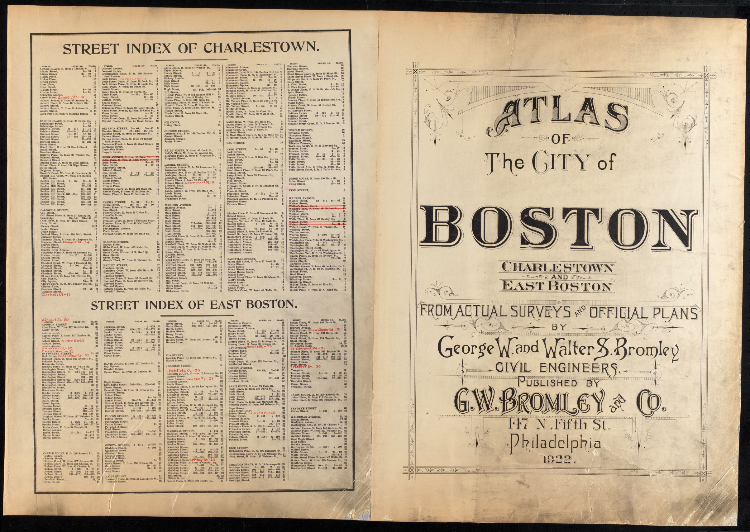 Atlas of the city of Boston : Charlestown and East Boston