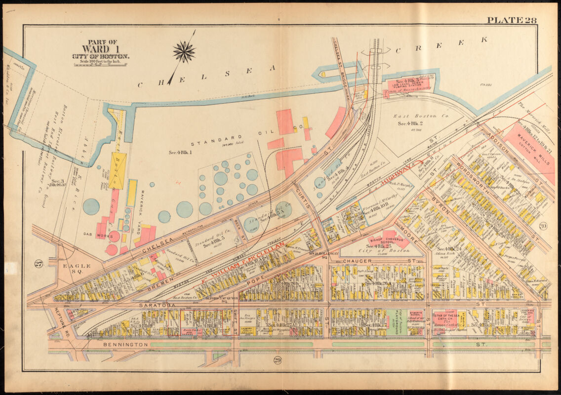 Image of Plate 28 from _Atlas of the City of Boston: Charlestown and East Boston_