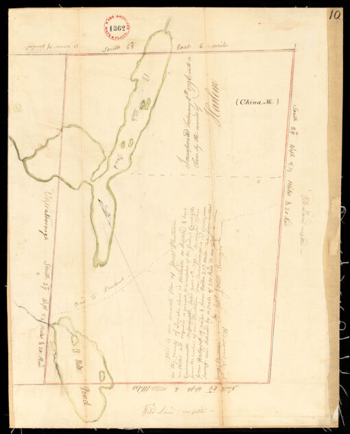 Plan of China (Harlem), Me, surveyor's name not given, dated December 9 ...