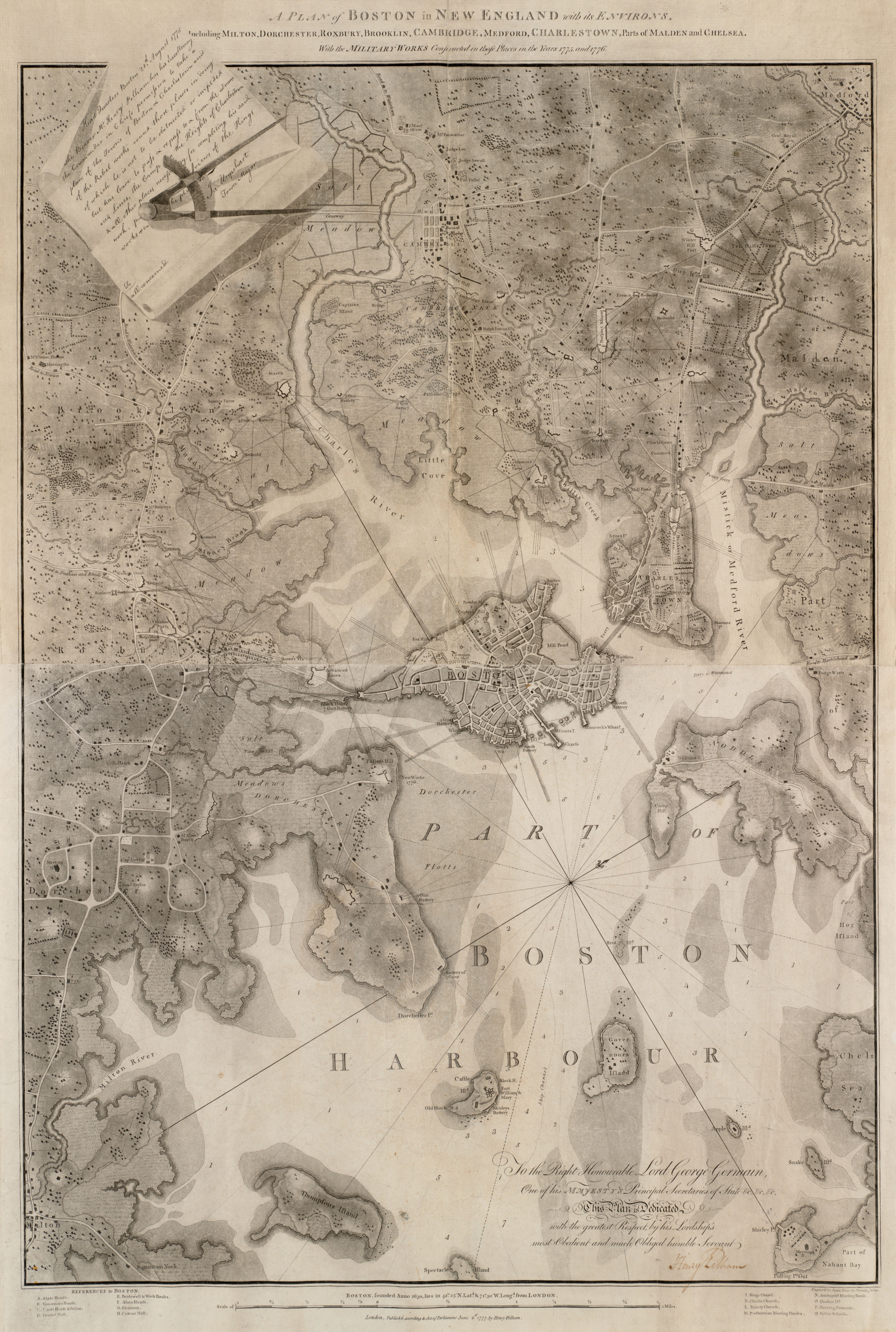 Image of Henry Pelham's "A Plan of Boston in New England," 1777