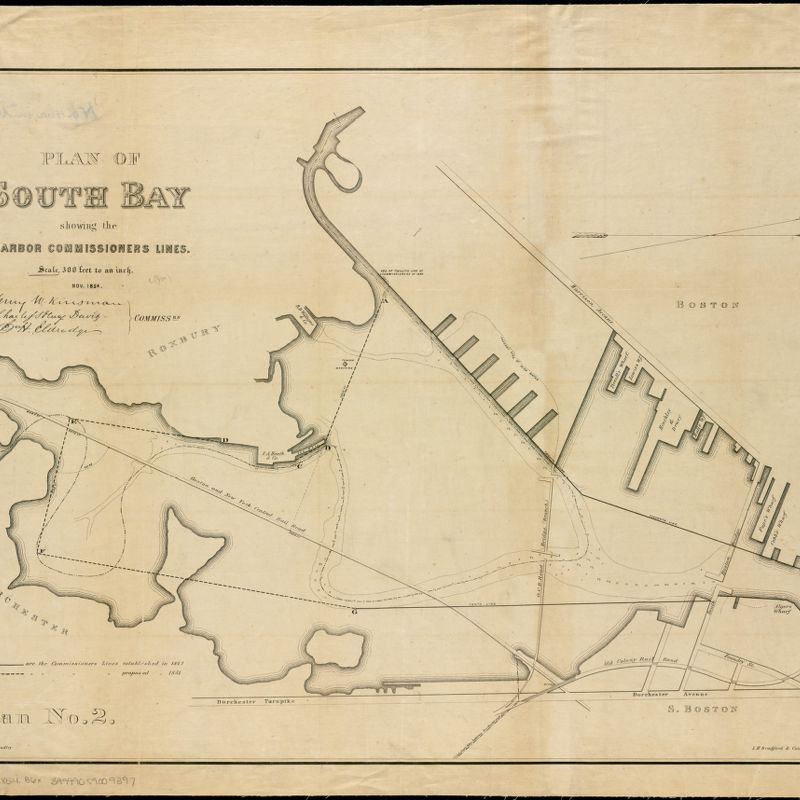 Image of Plan of South Bay Showing the Harbor Commissioners Lines