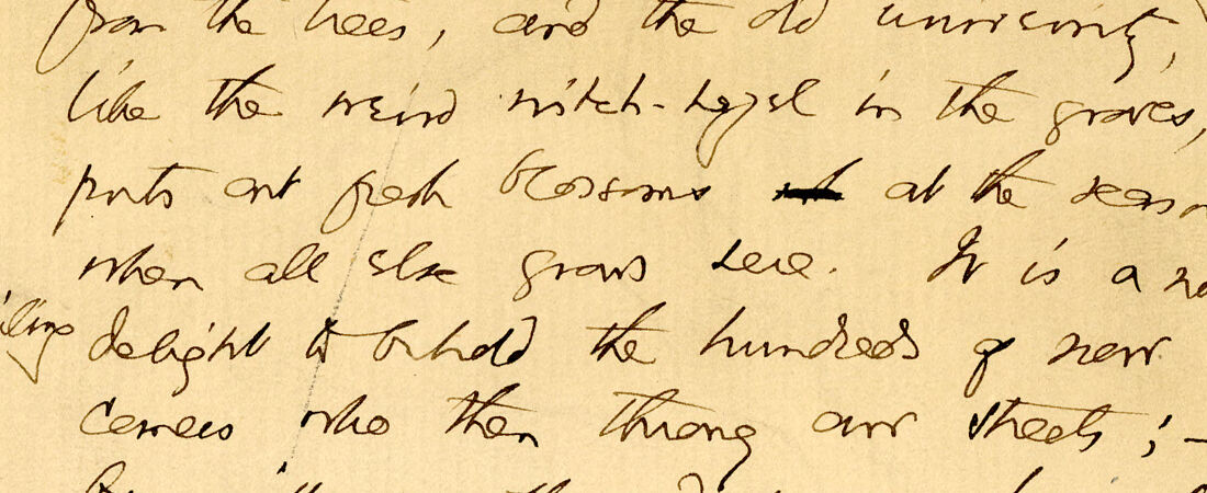 Handwritten manuscript of Cheerful Yesterdays II: A Child of the College, Circa 1897 December