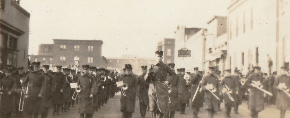 Massed band at Baltimore, MD on day of Army-Marine football game, Dec. 2, 1922