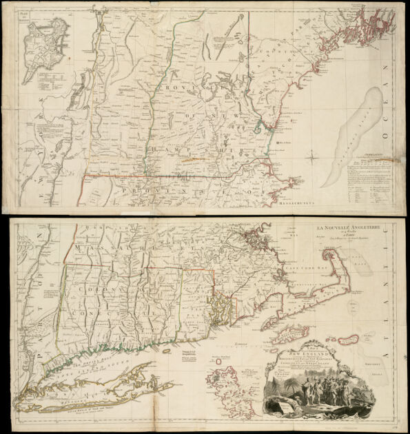 A map of the most inhabited part of New England containing the ...