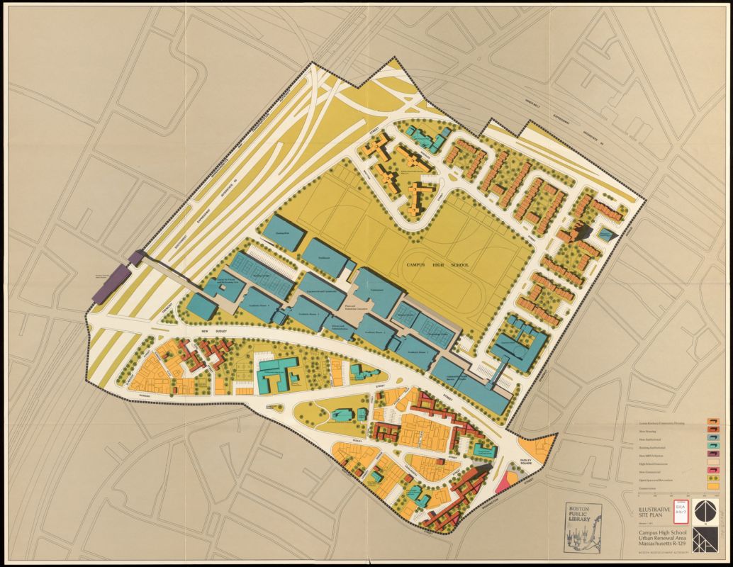 Image of Campus High School urban renewal area Massachusetts R-129 : illustrative site plan