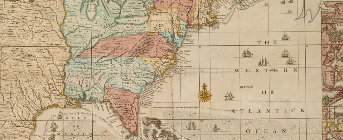 A map of the British Empire in America with the French and Spanish settlements adjacent thereto