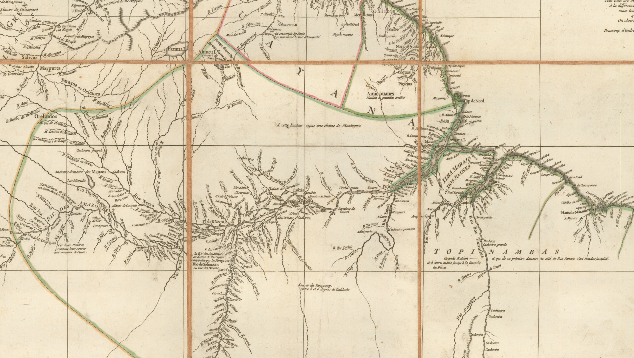 Detail of the Amazon River valley in d'Anville&rsquo;s 1748 map