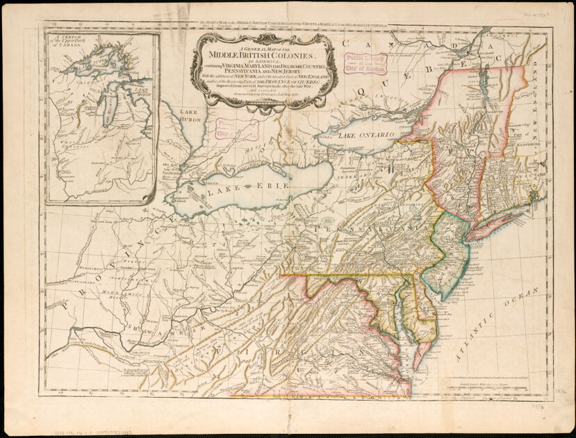 A general map of the middle British colonies, in America - American ...