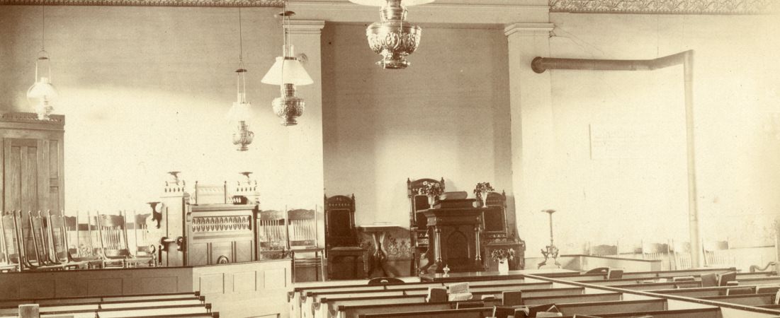 Buckland 1st Congregational Church Sanctuary, Buckland, Mass., circa 1900