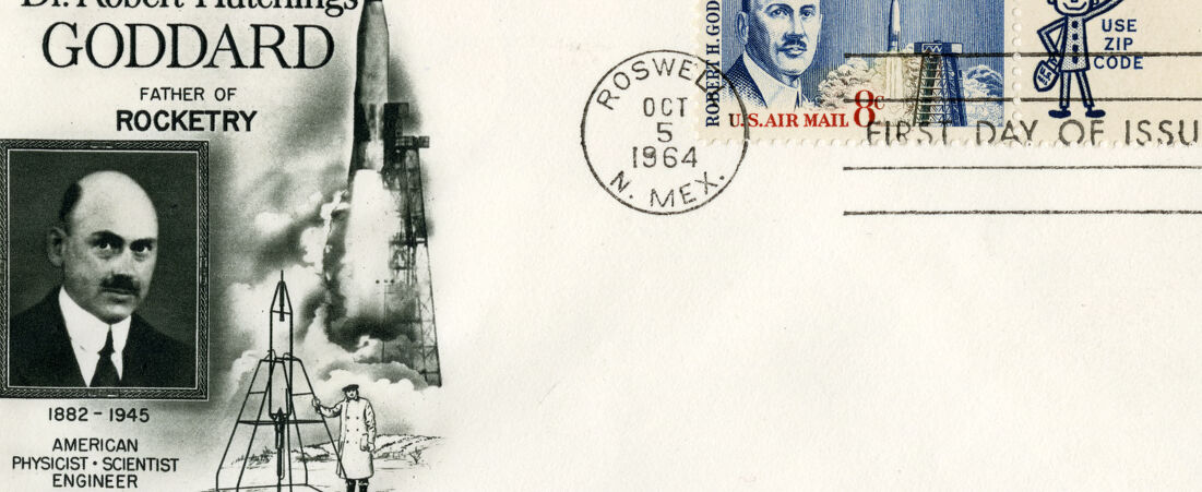 First Day Issue of the Robert H. Goddard Stamp
