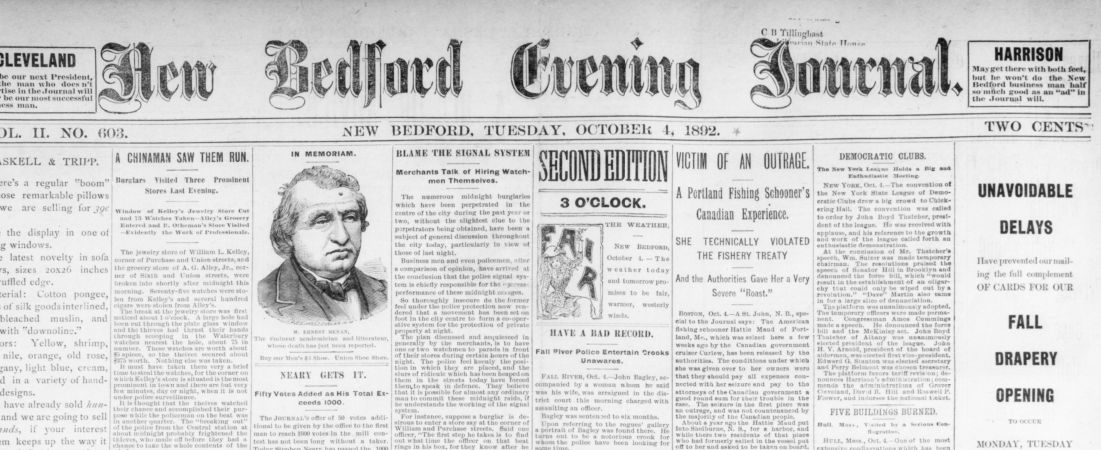 New Bedford Evening Journal. October 04, 1892