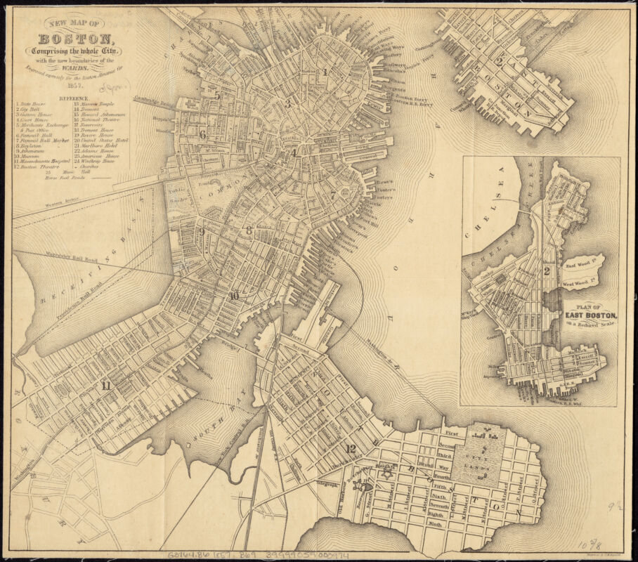 Image of New Map of Boston, Comprising the Whole City, With the New Boundaries of the Wards