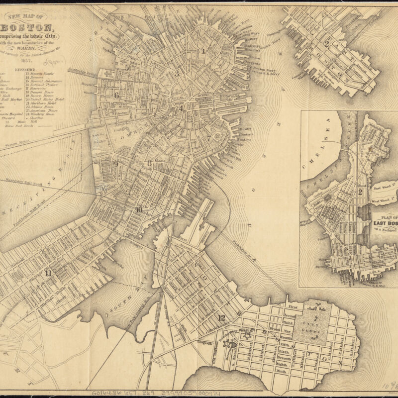 Image of New Map of Boston, Comprising the Whole City, With the New Boundaries of the Wards