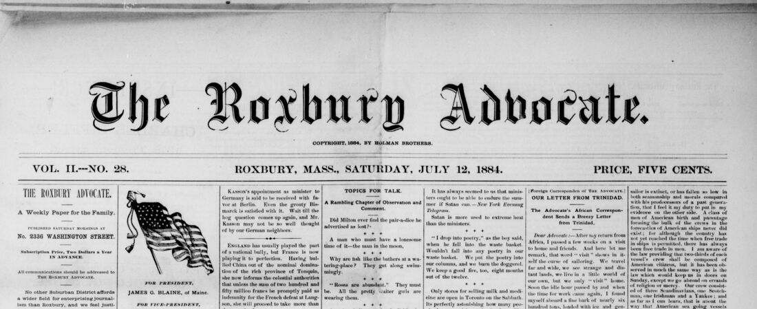 The Roxbury Advocate. July 12, 1884