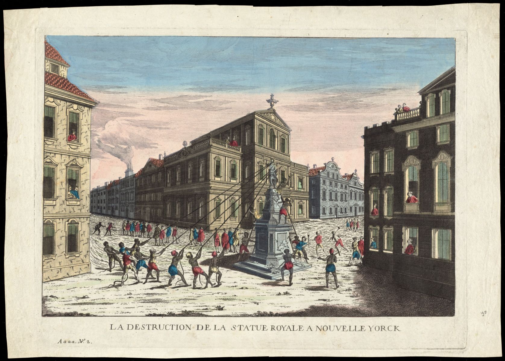 La destruction de la statue royale a Nouvelle Yorck (1778)