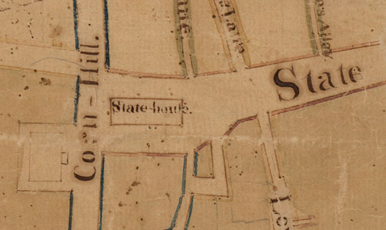 Detail showing location of Old State House