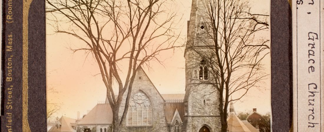 Newton photographs collection, lantern slides - Grace Church, Newton, Mass -