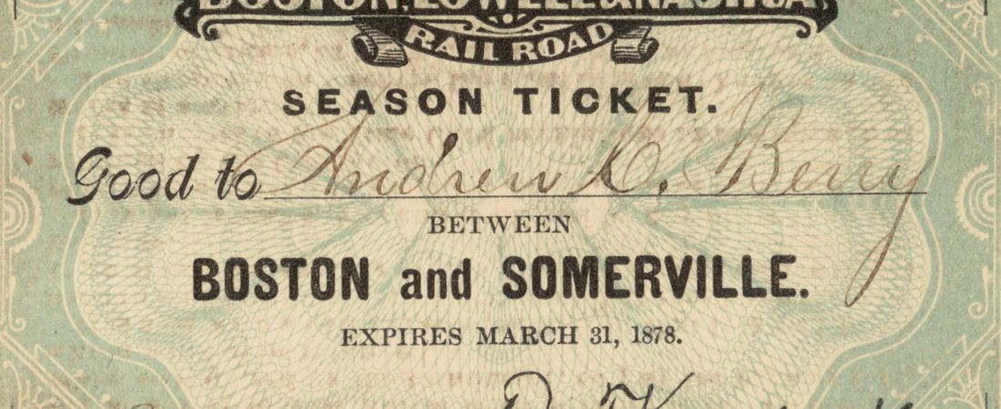 Boston, Lowell & Nashua Railroad season ticket