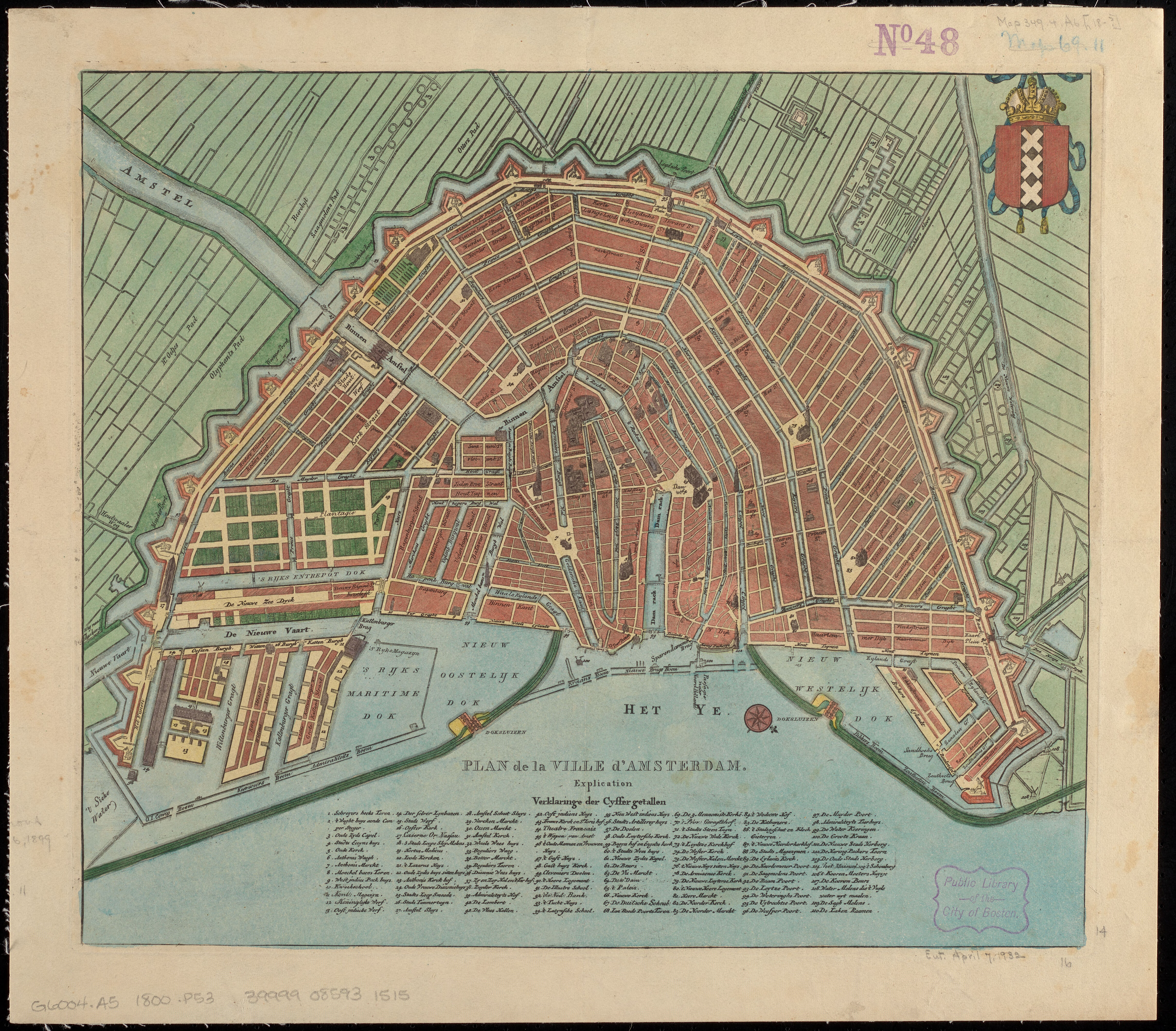 Plan de la ville d&rsquo;Amsterdam, a map of the Netherlands from LMEC collections