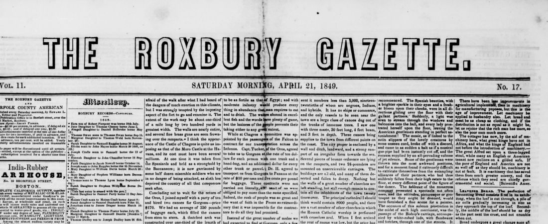The Roxbury Gazette, April 21, 1849