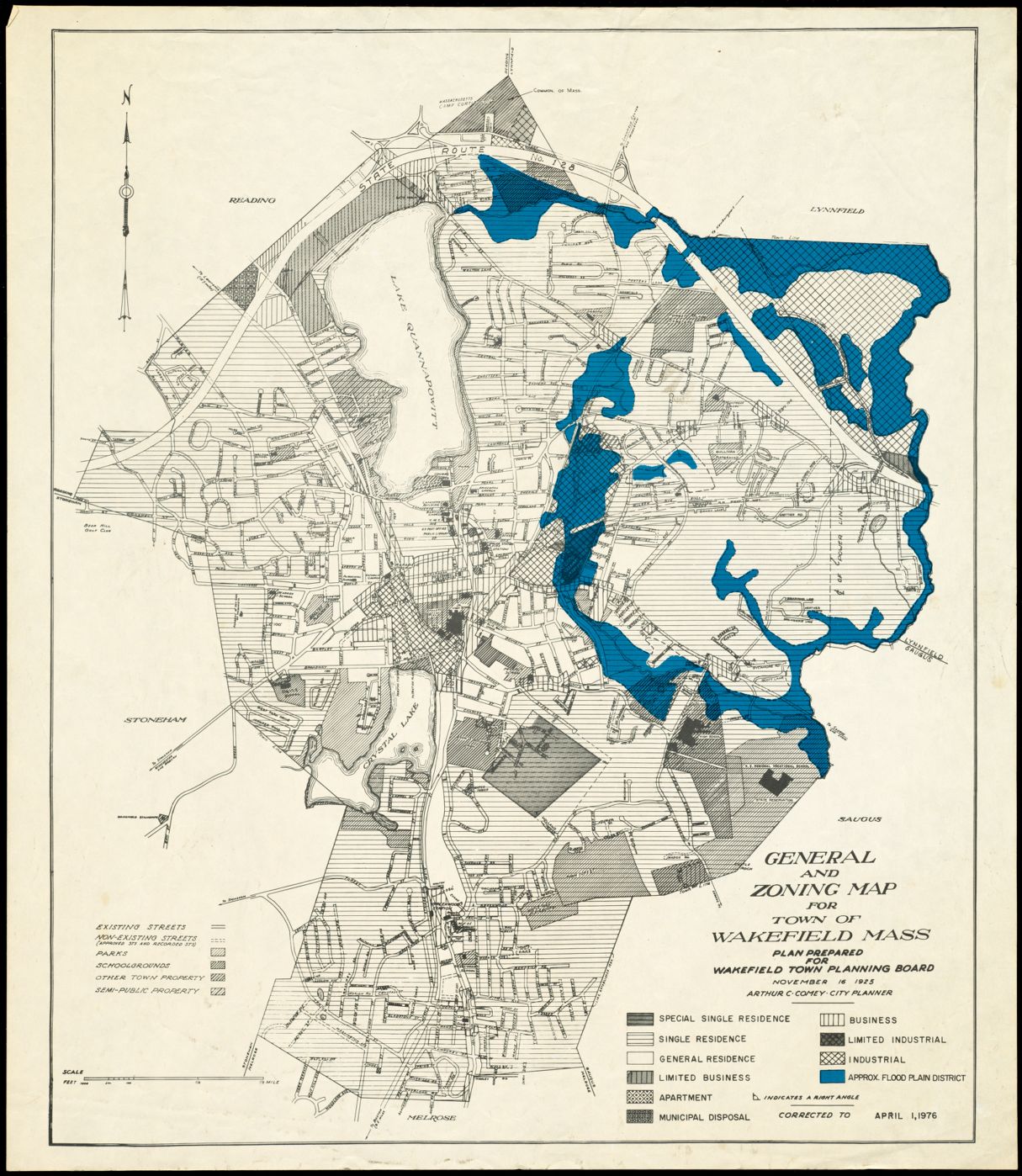 General and zoning map for town of Wakefield Mass.