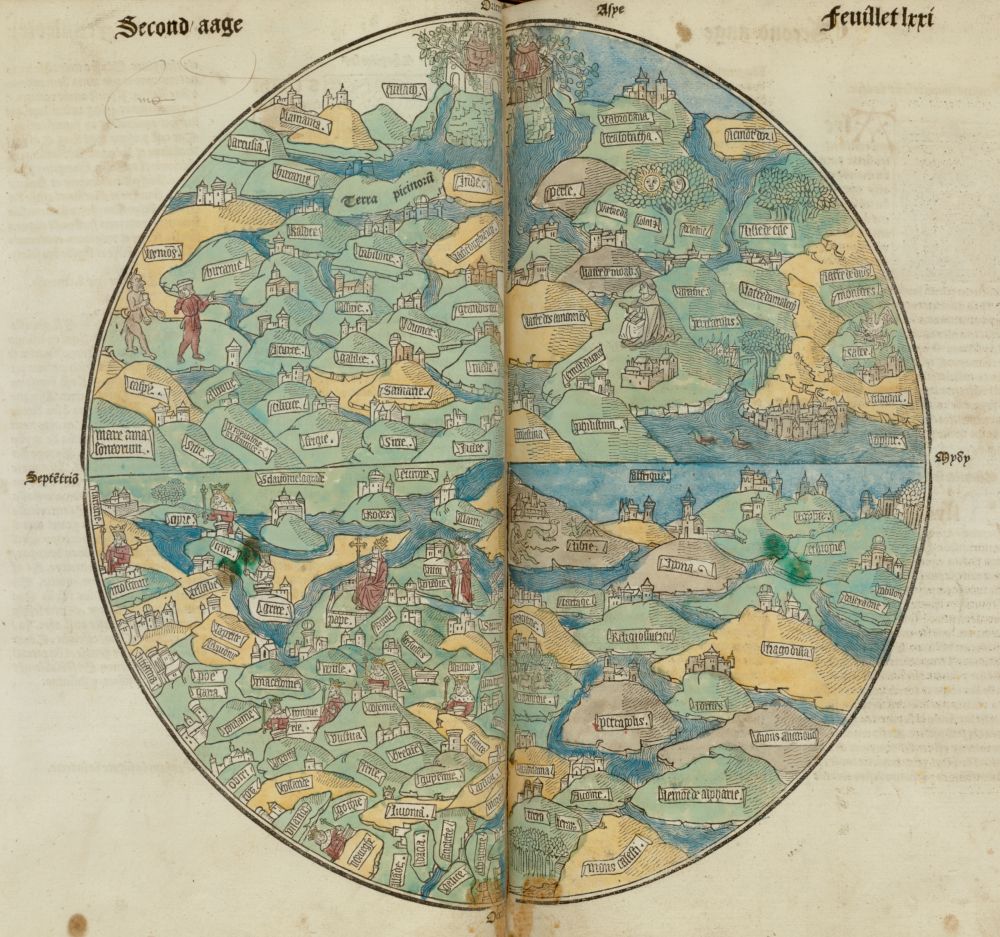 Circular world map