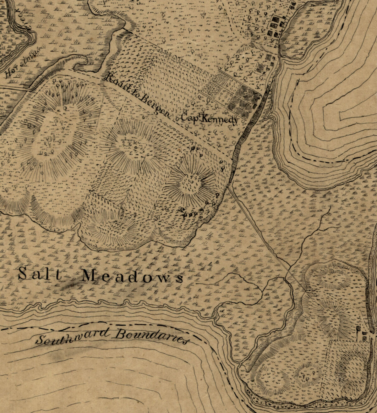 Excerpt from a ~1767 map showing the west shore of the North or Hudson River, from the Library of Congress Geography and Map Division.