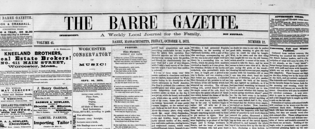 Barre Gazette. October 03, 1873