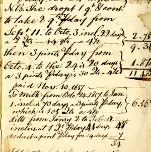 Cambridge Milk Dealer Account Book, 1607-1821