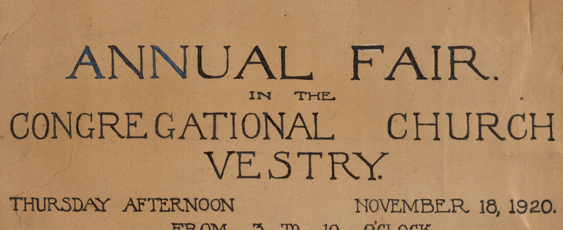 Annual fair in the Congregational Church vestry