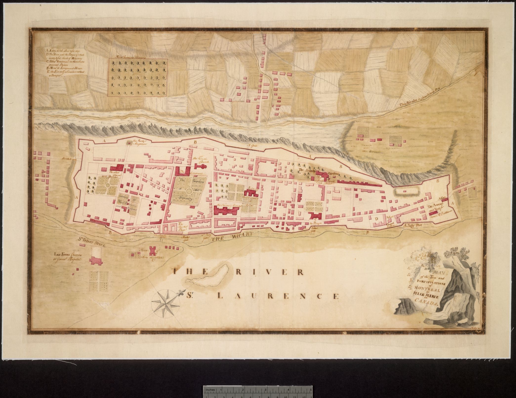 Plan of the town and fortifications of Montreal or Ville Marie in Canada