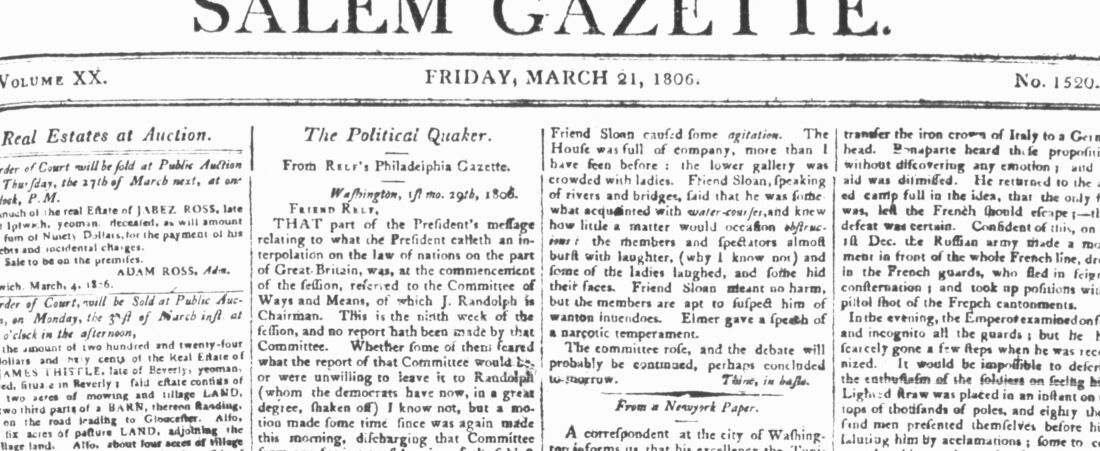 The Salem Gazette. March 21, 1806