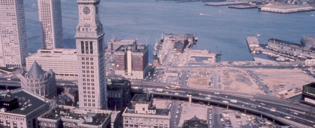 View of Boston from above, Custom House Tower in foreground