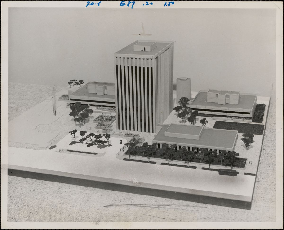 [Model shows first phase of planned building construction at NASA\'s Electronics Research Center, Kendall Square, Cambridge](https://www.digitalcommonwealth.org/search/commonwealth:wd377610p), 1968