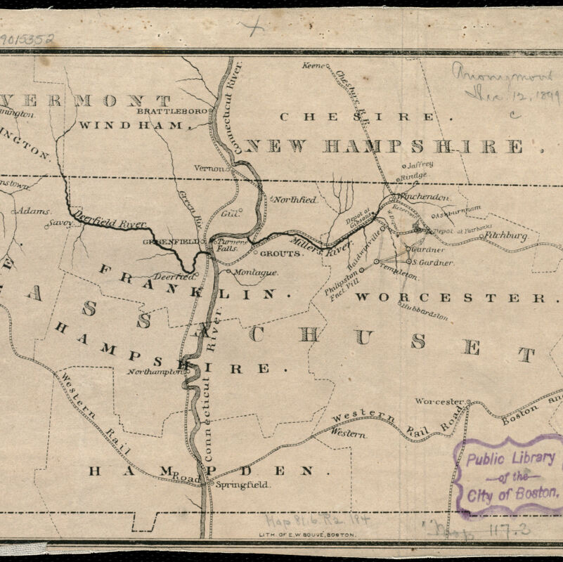 Image of [Map of the Railroads of Massachusetts Running West From Boston]