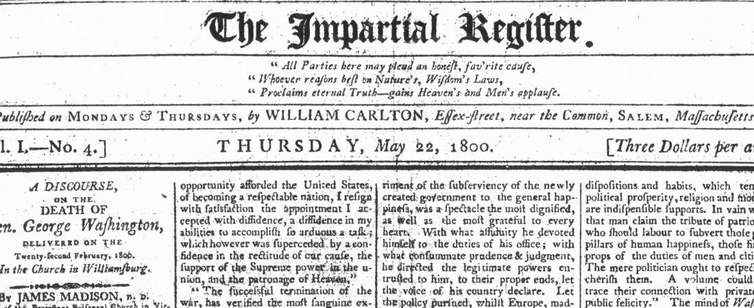 The Impartial Register. May 22, 1800