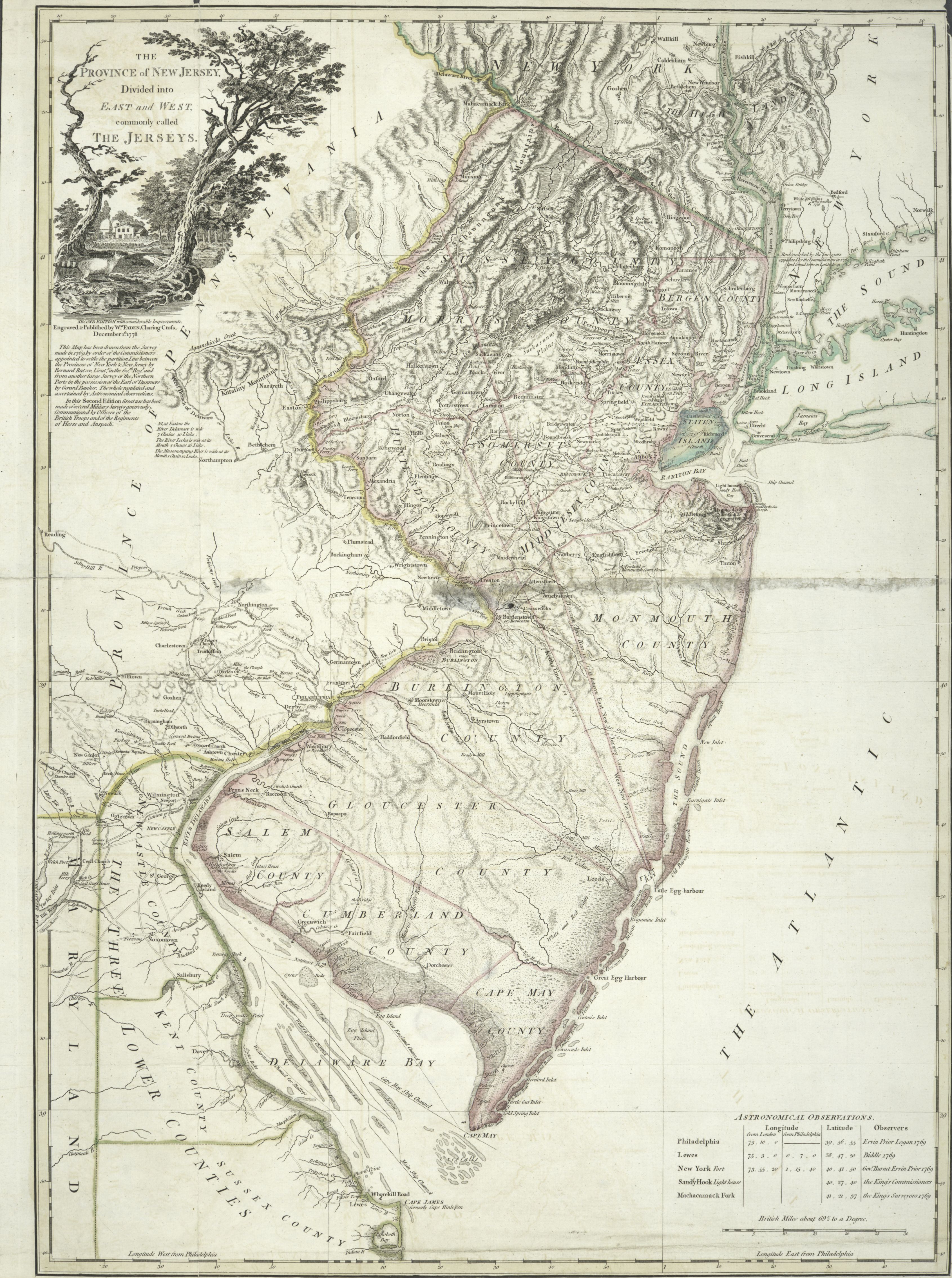 William Faden's 1778 map "The Province of New Jersey"