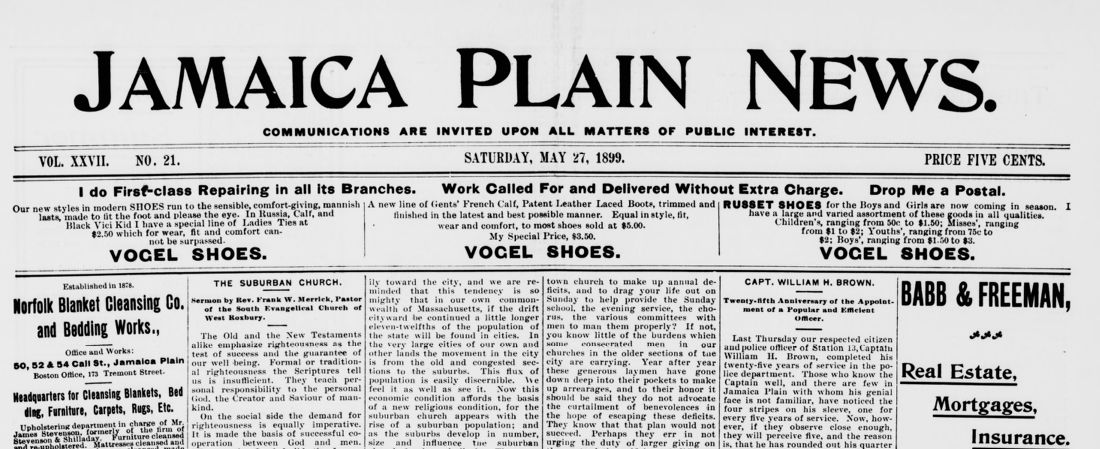 Jamaica Plain News, May 27, 1899
